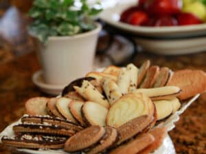 A plate of cookies in the kitchen at Auburn Oaks
